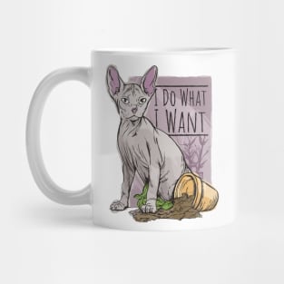 I do What I Want Funny Sphynx Cat Mug